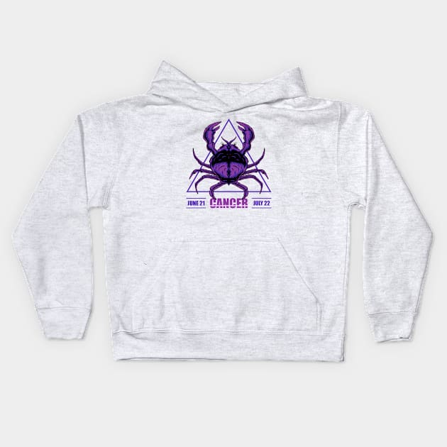 Cancer Zodiac Artwork Kids Hoodie by Utopia Shop